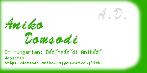 aniko domsodi business card